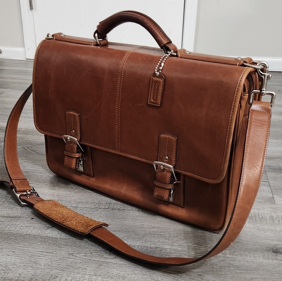 Vintage Coach Classic Brown Leather Briefcase/Carryon Bag - Picture 2 of 16